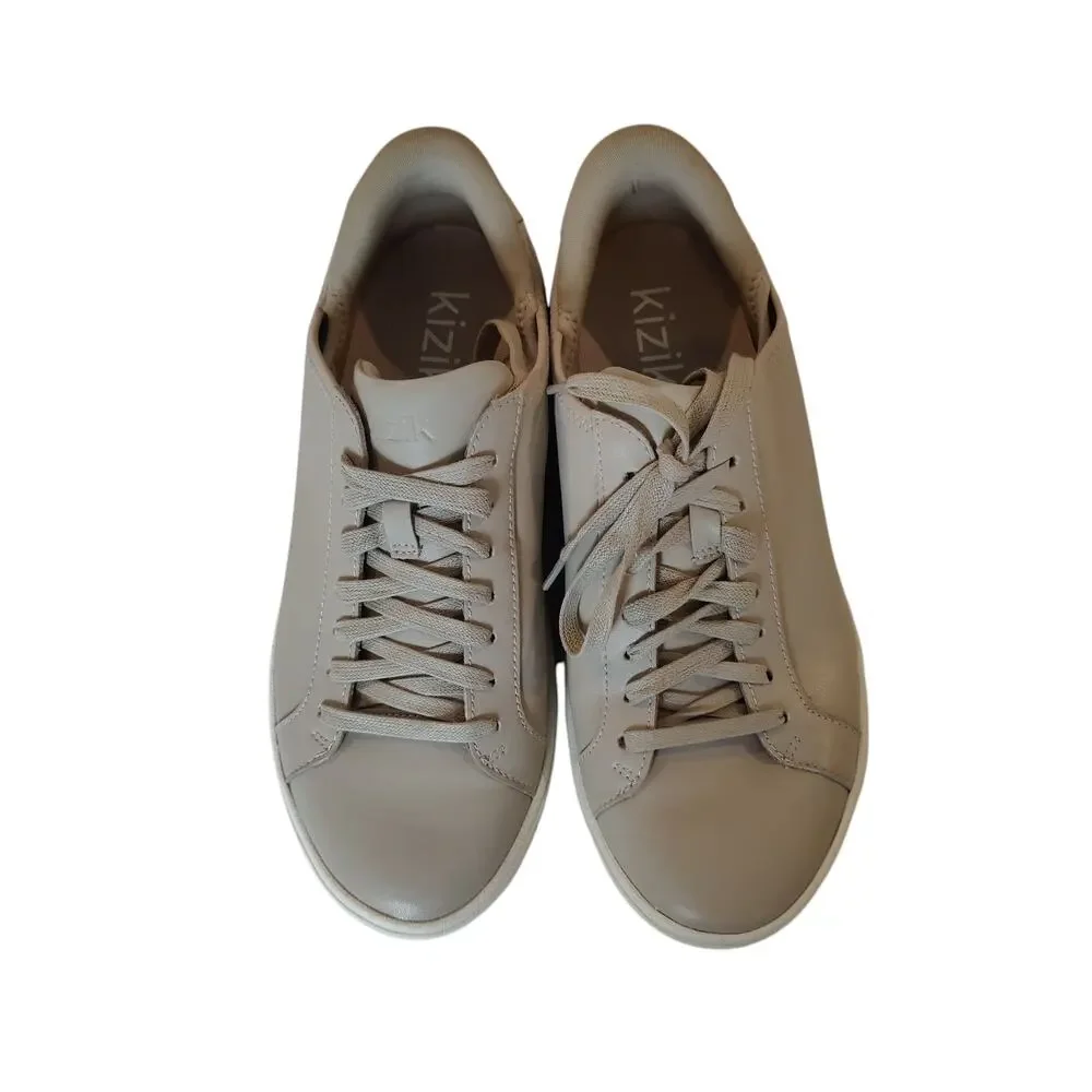 Kizik Irvine Plus Women's Sz 9.5 Tan Hands Free Slip On Step In Shoes Sneakers
